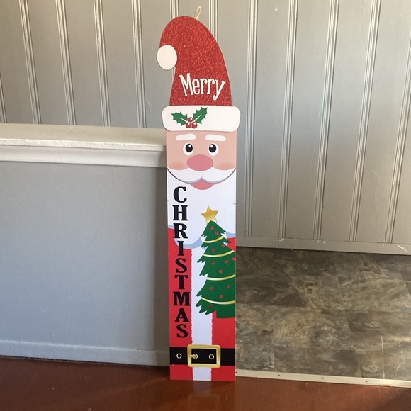 NWT- 48” Merry Christmas Santa Wooden Leaner or Hanger Decoration Sign - Picture 15 of 17
